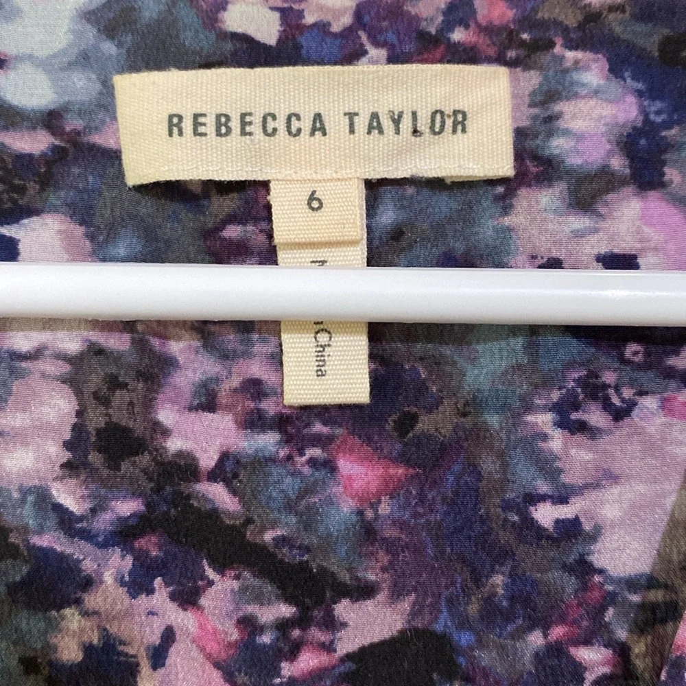 Rebecca Taylor 100% Silk V Neck Tank Size 6 - Picture 3 of 4